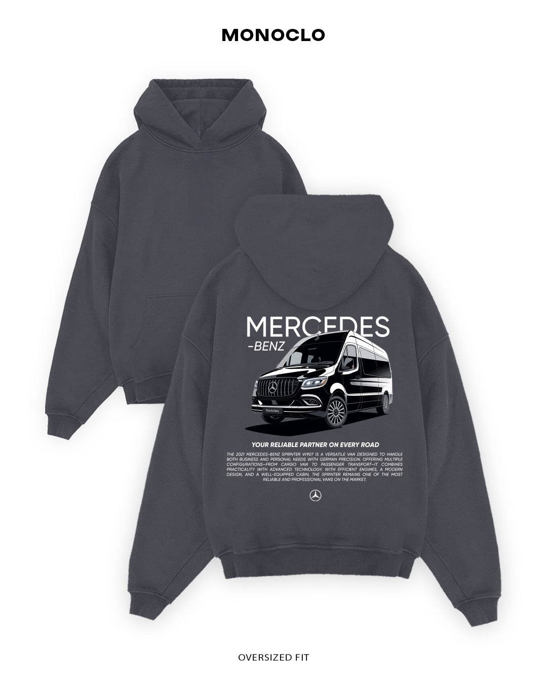 Худі Monoclo Mercedes - Benz Sprinter Black - shop_name Графітовий