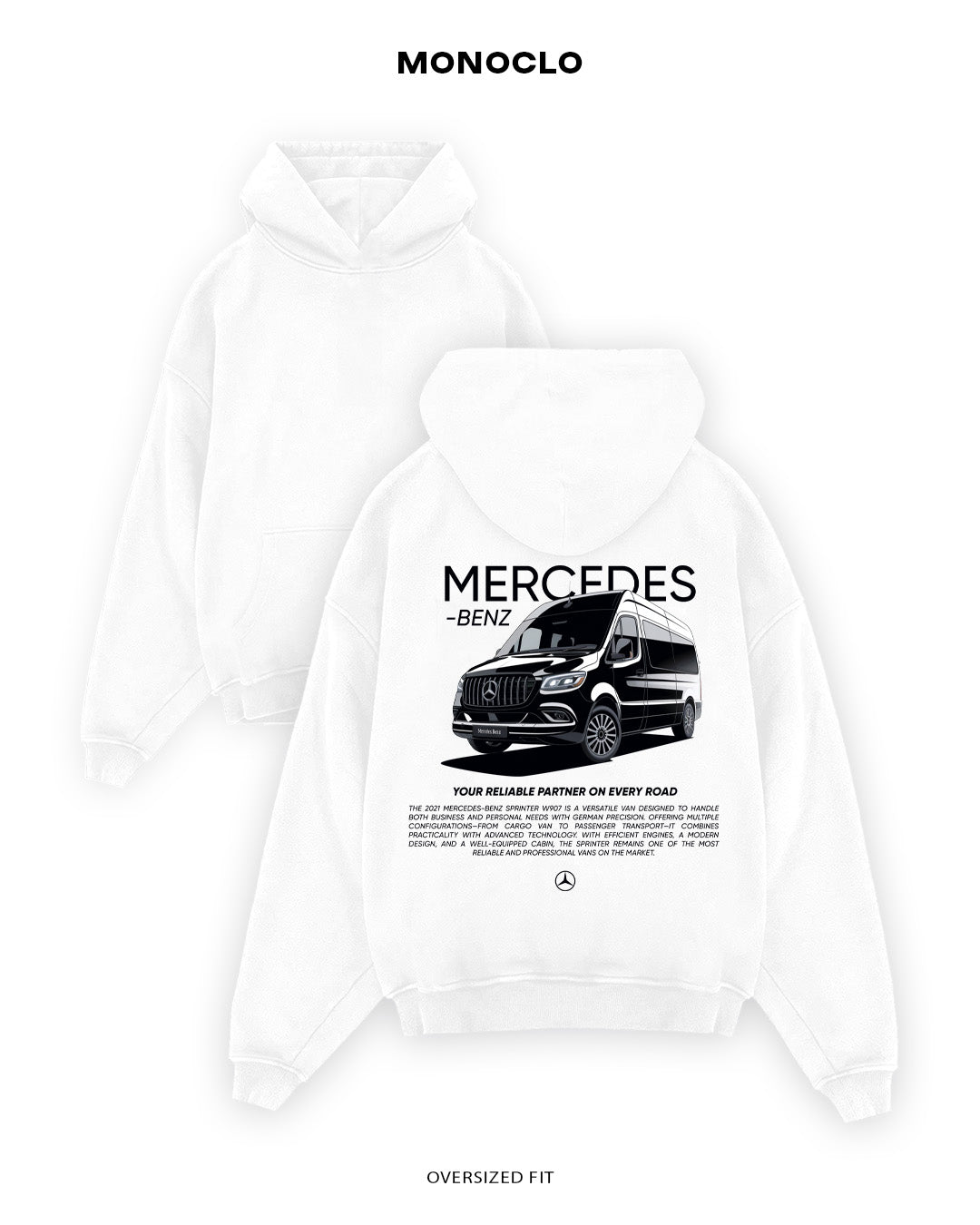 Худі Monoclo Mercedes - Benz Sprinter Black - shop_name Білий