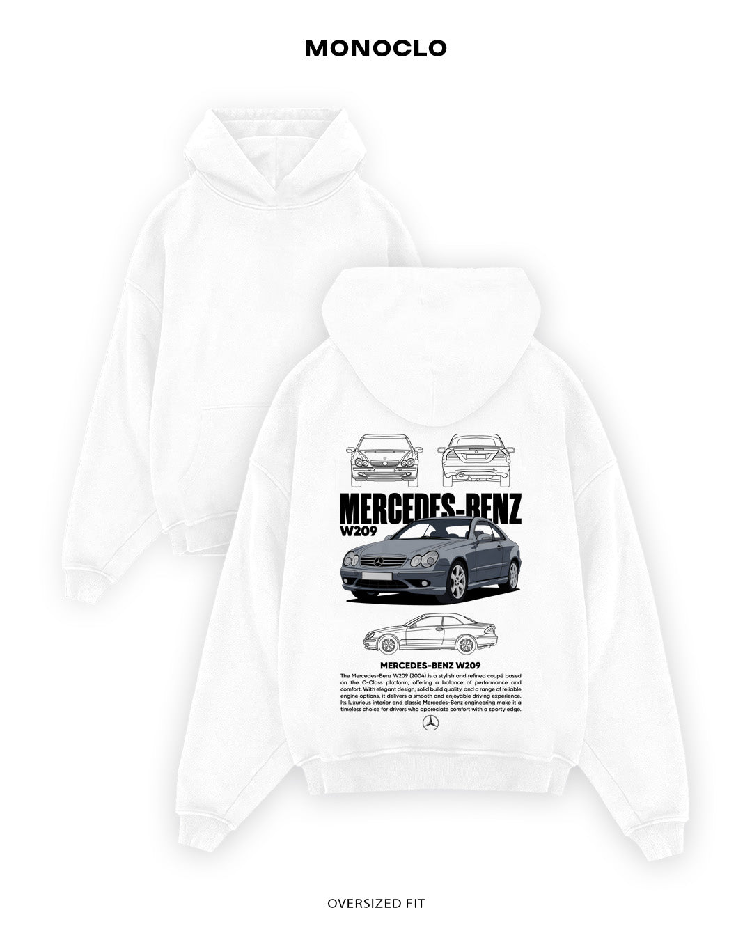 Худі Monoclo Mercedes - Benz W209 - shop_name Білий