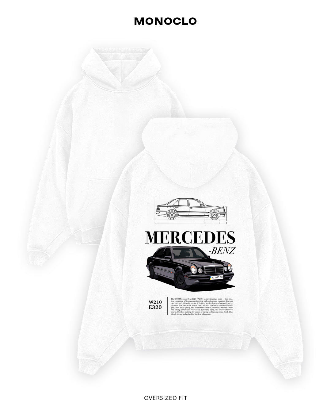 Худі Monoclo Mercedes - Benz W210 E320 - shop_name Білий
