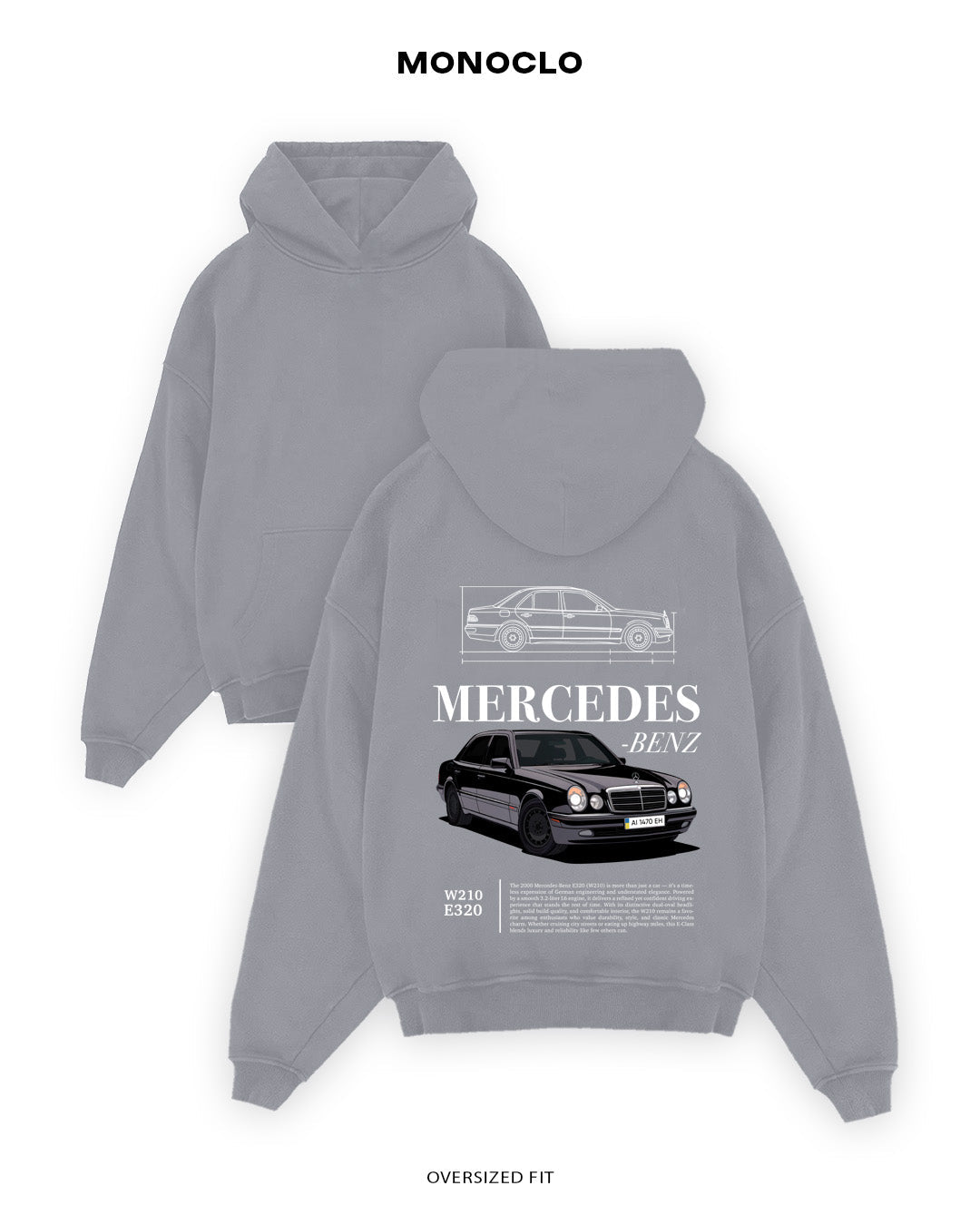 Худі Monoclo Mercedes - Benz W210 E320 - shop_name Сірий