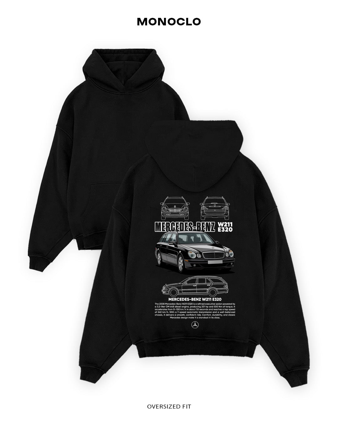 Худі Monoclo Mercedes - Benz W211 E320 - shop_name Чорний
