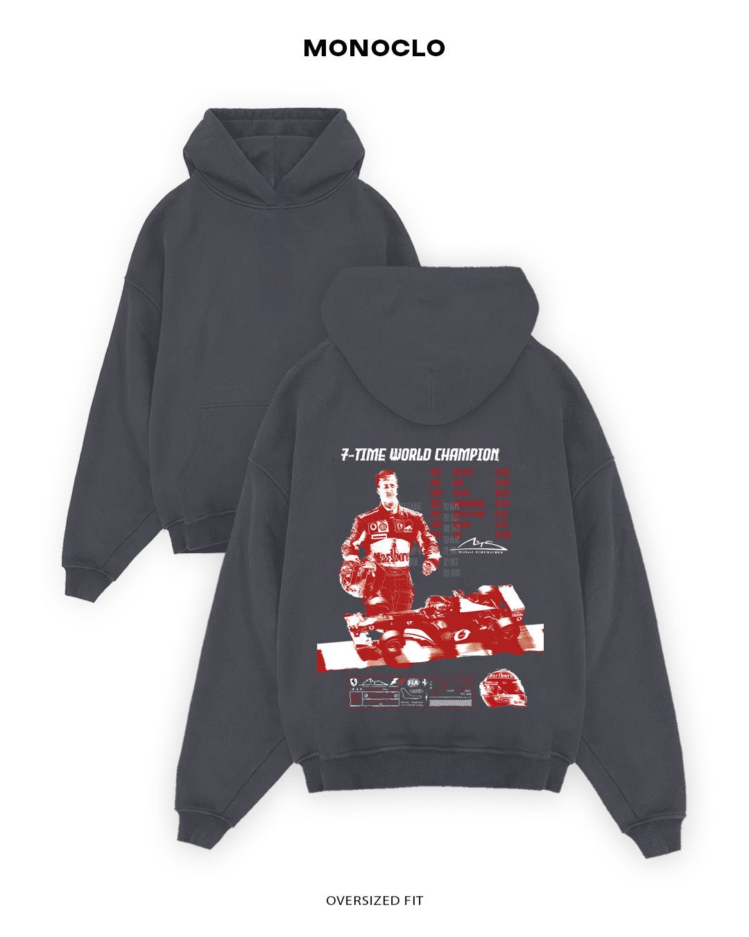 Худі Monoclo Michael Schumacher 7 - Time World Champion - shop_name Графітовий