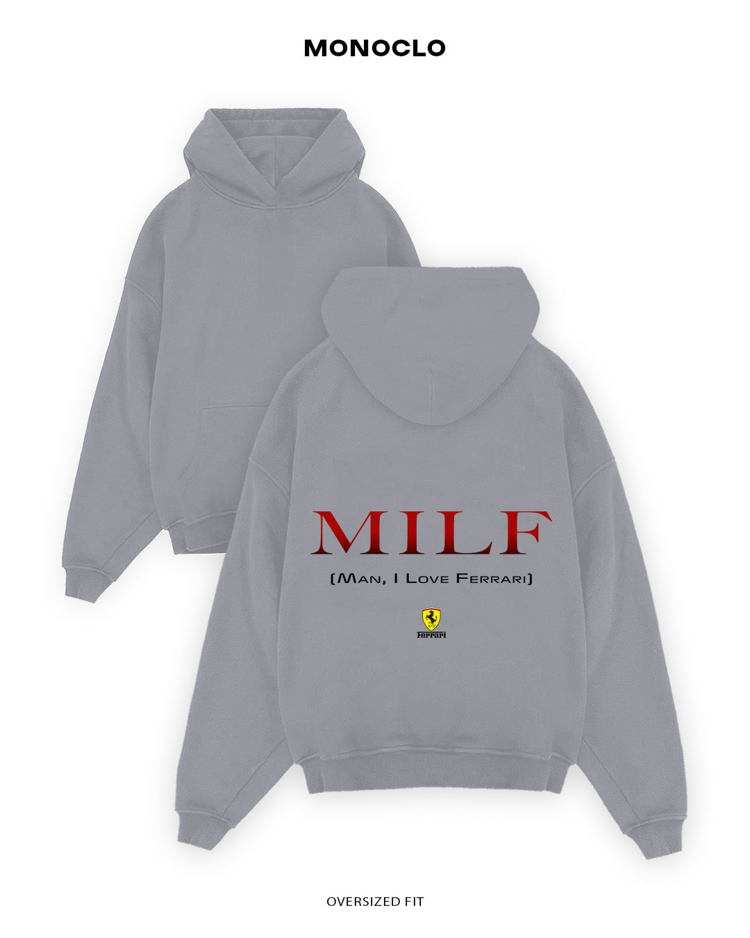 Худі Monoclo MILF (Man, I Love Ferrari) - shop_name Сірий