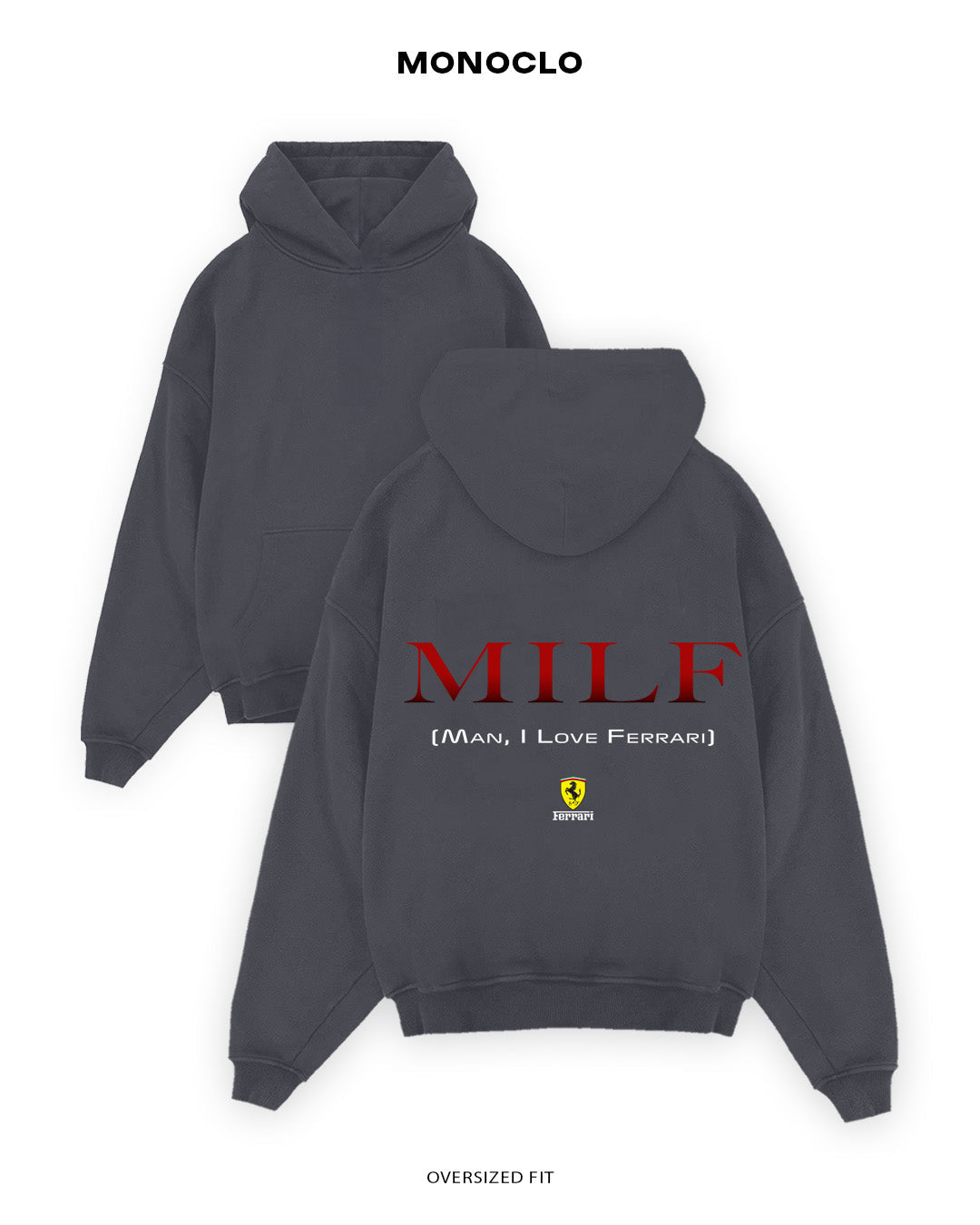 Худі Monoclo MILF (Man, I Love Ferrari) - shop_name Графітовий