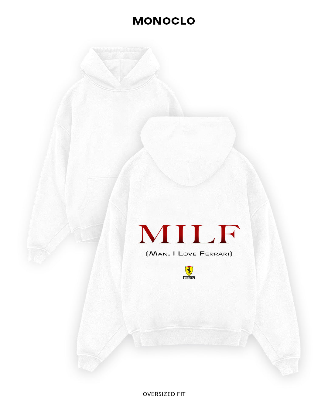 Худі Monoclo MILF (Man, I Love Ferrari) - shop_name Білий