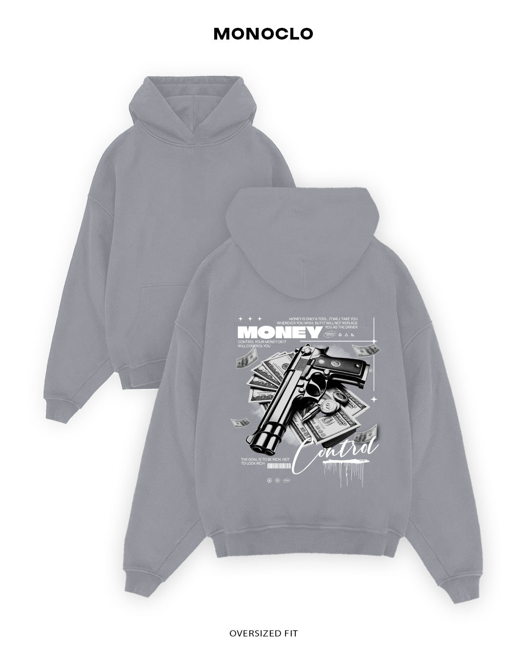 Худі Monoclo Money Control - shop_name Сірий