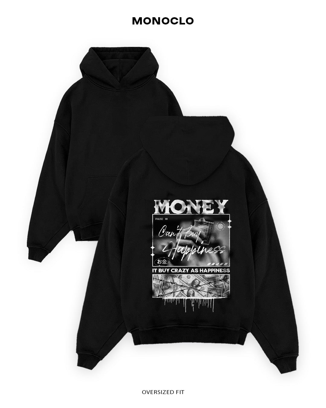 Худі Monoclo Money Happiness - shop_name Чорний