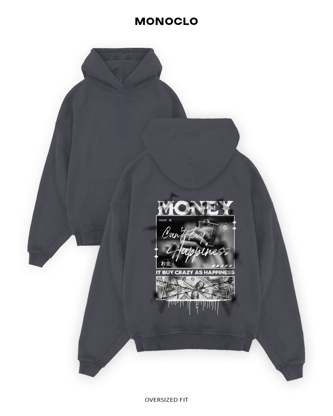 Худі Monoclo Money Happiness - shop_name Графітовий