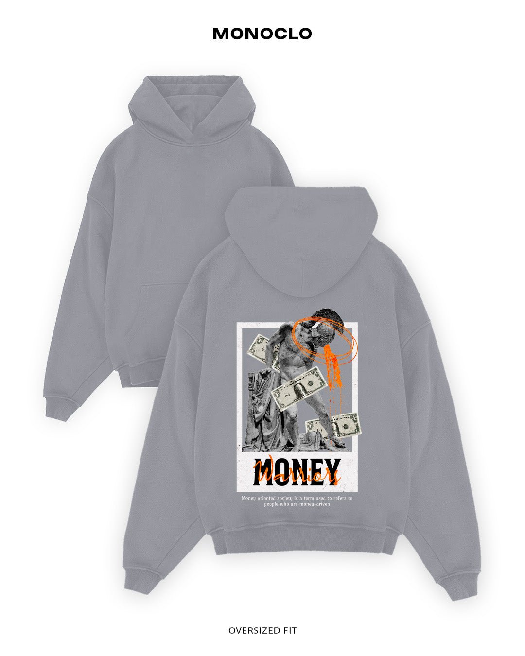 Худі Monoclo Money Power - shop_name Сірий