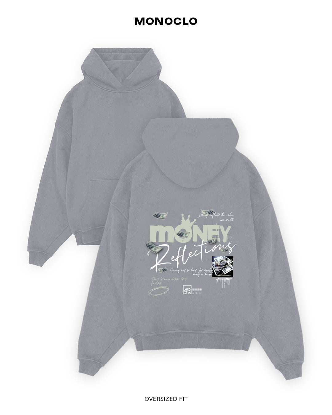 Худі Monoclo Money Reflections - shop_name Сірий