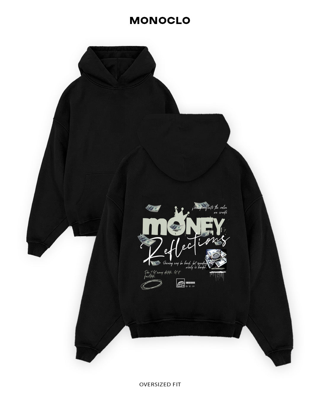 Худі Monoclo Money Reflections - shop_name Чорний