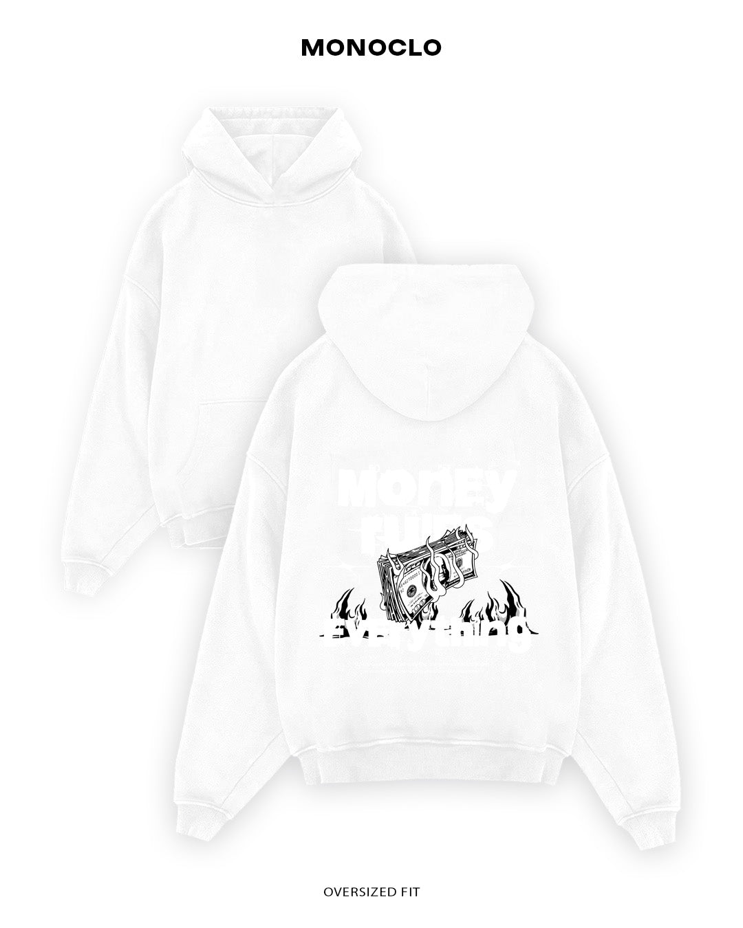 Худі Monoclo Money Rules Everything - shop_name Білий