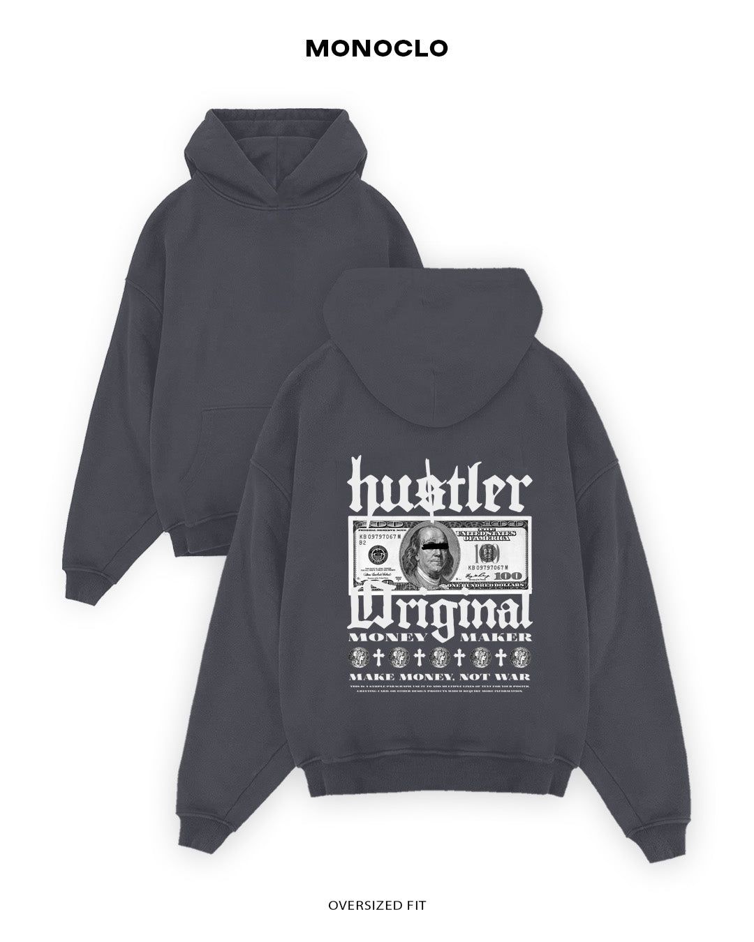 Худі Monoclo Monoclo Hustler Original Money Maker - shop_name Чорний