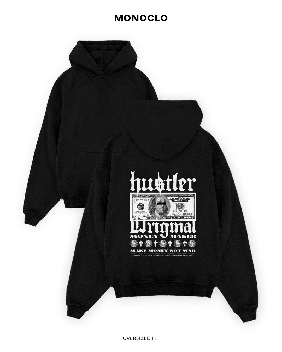 Худі Monoclo Monoclo Hustler Original Money Maker - shop_name Чорний