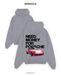 Худі Monoclo Need Money for Porsche Pink – Сірий