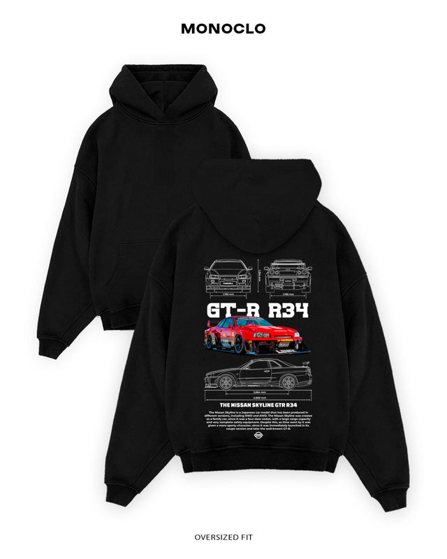 Худі Monoclo Nissan GT - R R34 Red - shop_name Чорний