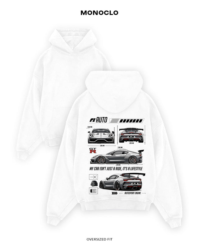 Худі Monoclo Nissan GT - R R35 - shop_name Білий