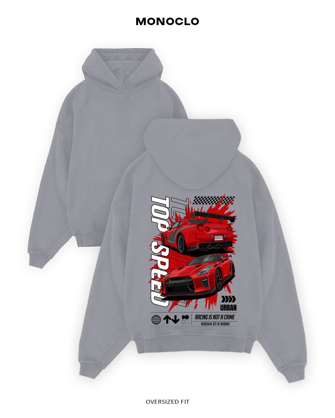 Худі Monoclo Nissan GT - R Top Speed - shop_name Сірий