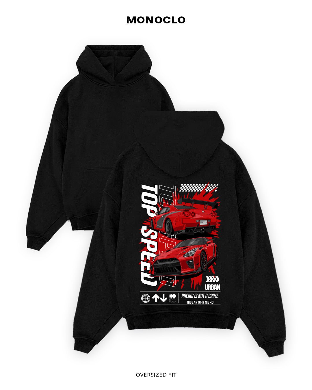 Худі Monoclo Nissan GT - R Top Speed - shop_name Чорний