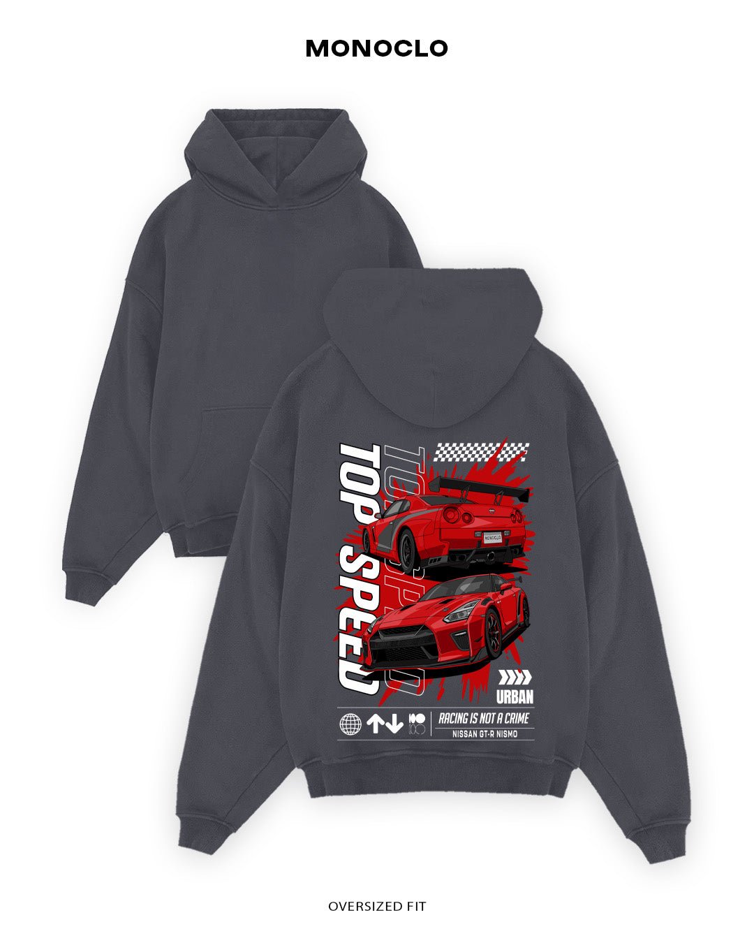 Худі Monoclo Nissan GT - R Top Speed - shop_name Графітовий