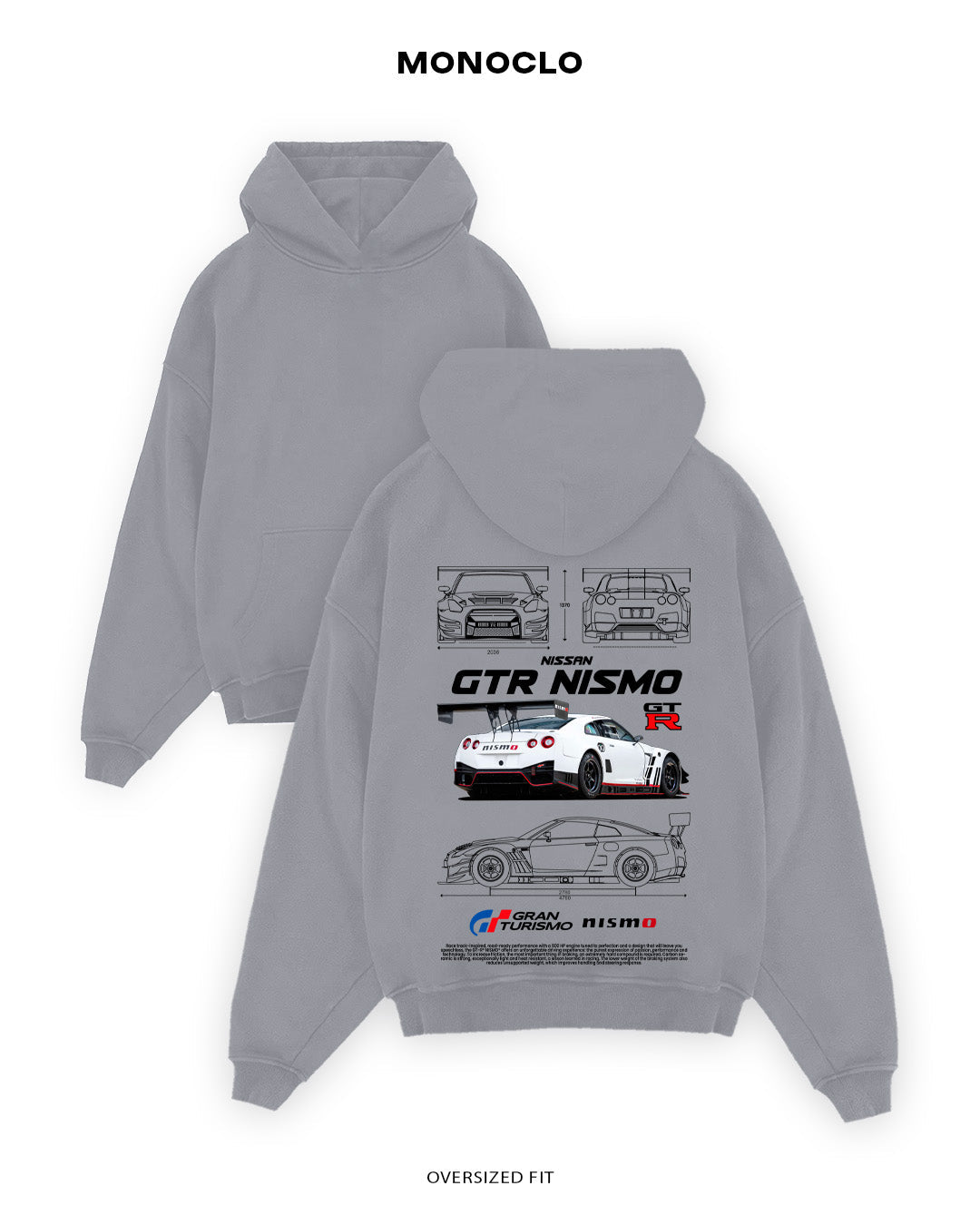 Худі Monoclo Nissan GTR Nismo - shop_name Сірий