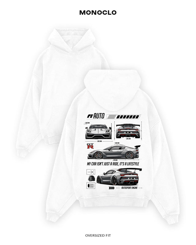Худі Monoclo Nissan GTR R35 Lifestyle - shop_name Білий