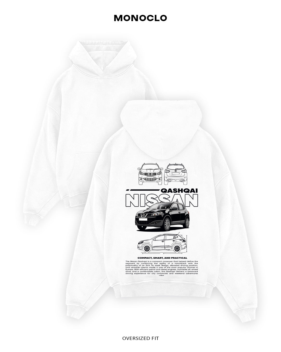 Худі Monoclo Nissan Qashqai - shop_name Білий