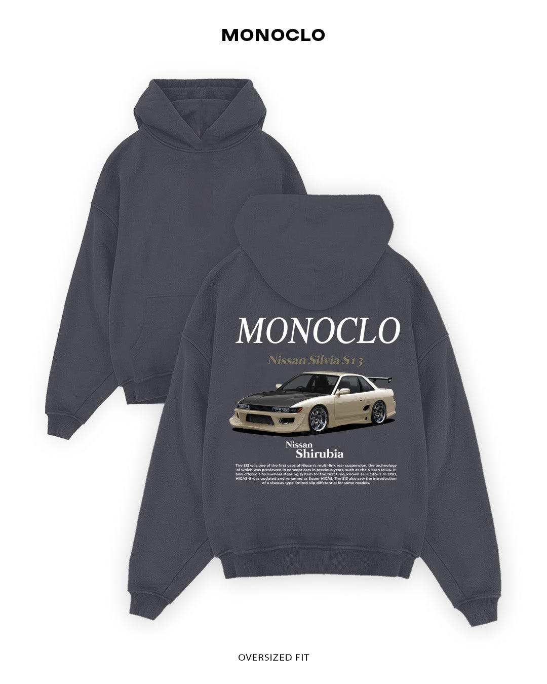 Худі Monoclo Nissan Silvia S13 2 - shop_name Графітовий