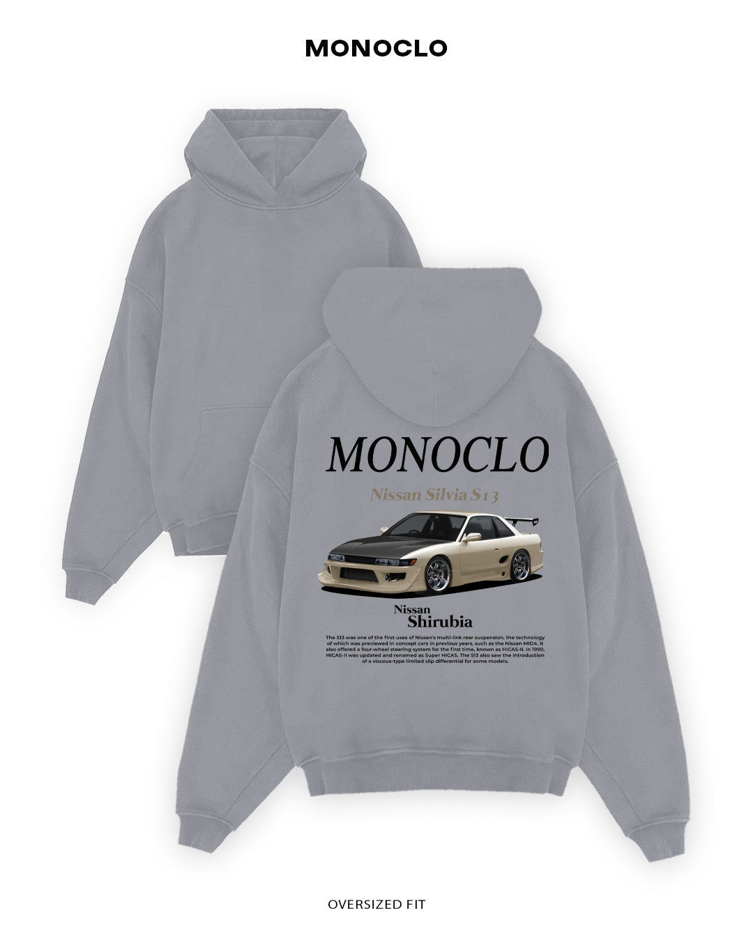 Худі Monoclo Nissan Silvia S13 2 - shop_name Сірий