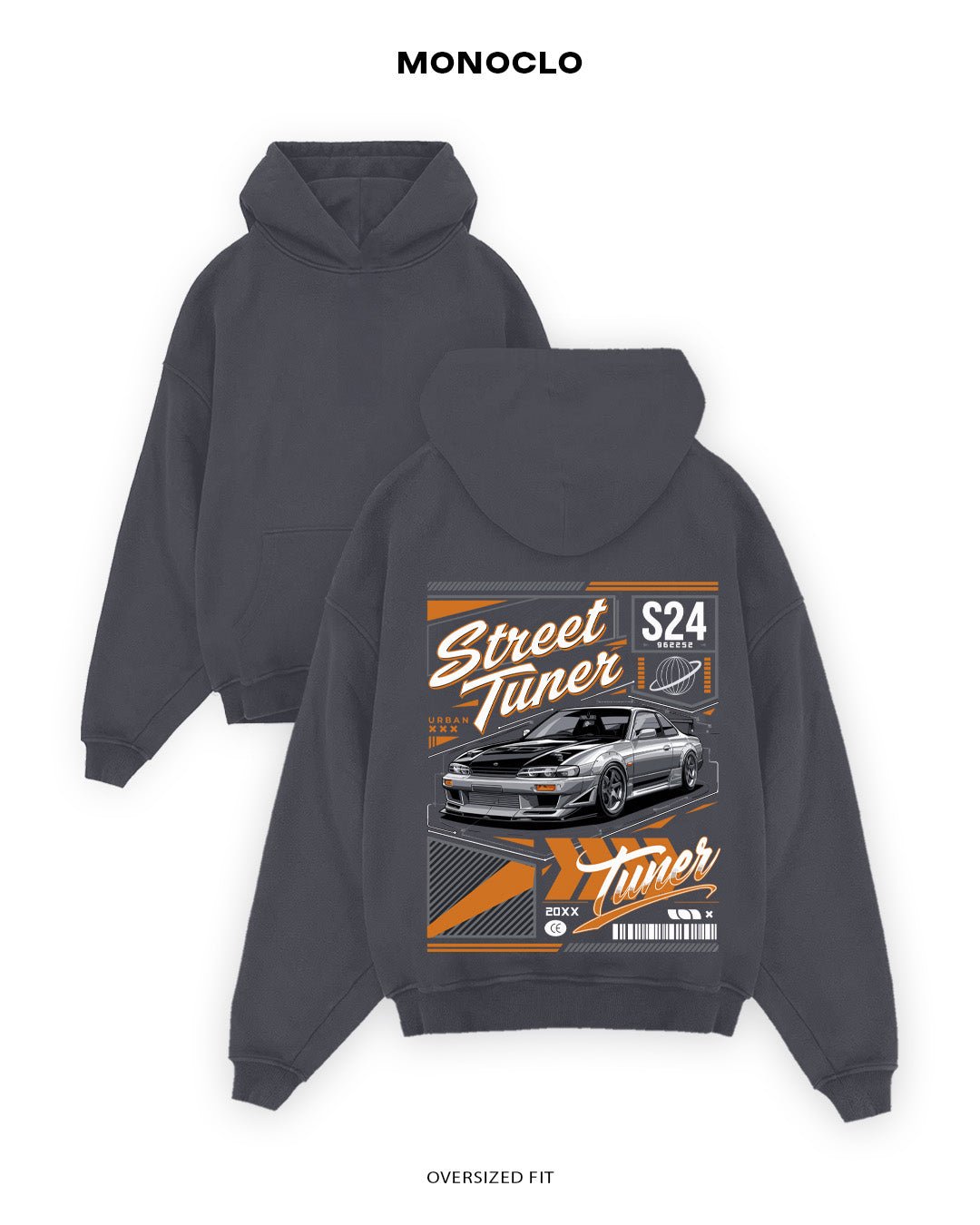 Худі Monoclo Nissan Silvia S13 – Street Tuner - shop_name Графітовий