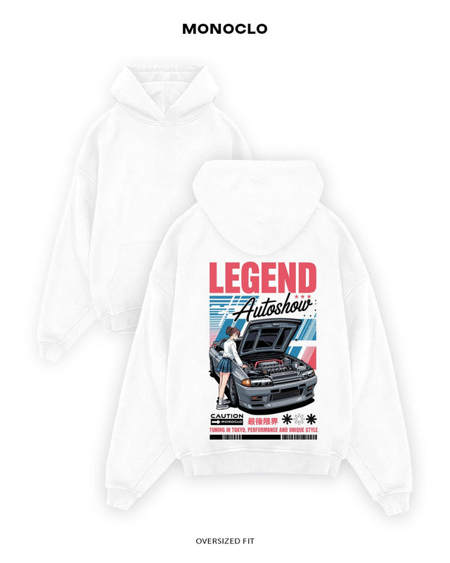 Худі Monoclo Nissan Skyline R32 – Legend Autoshow - shop_name Білий