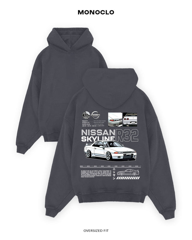 Худі Monoclo Nissan Skyline R32 White - shop_name Графітовий