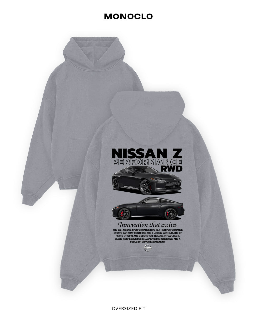 Худі Monoclo Nissan Z Performance RWD - shop_name Сірий