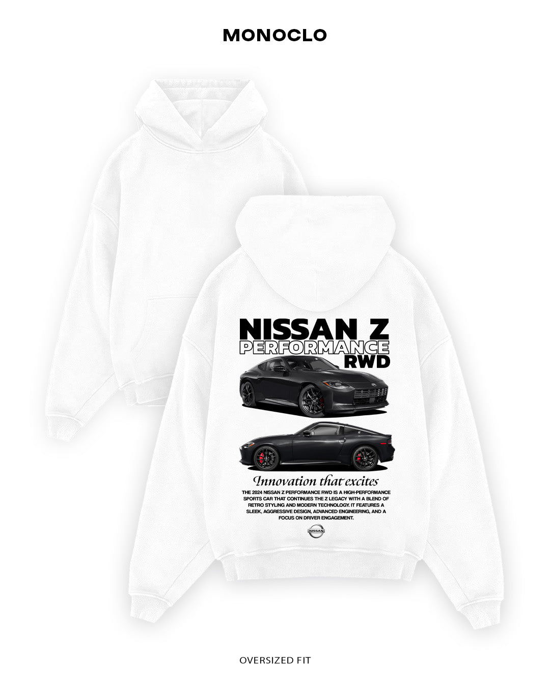Худі Monoclo Nissan Z Performance RWD - shop_name Білий