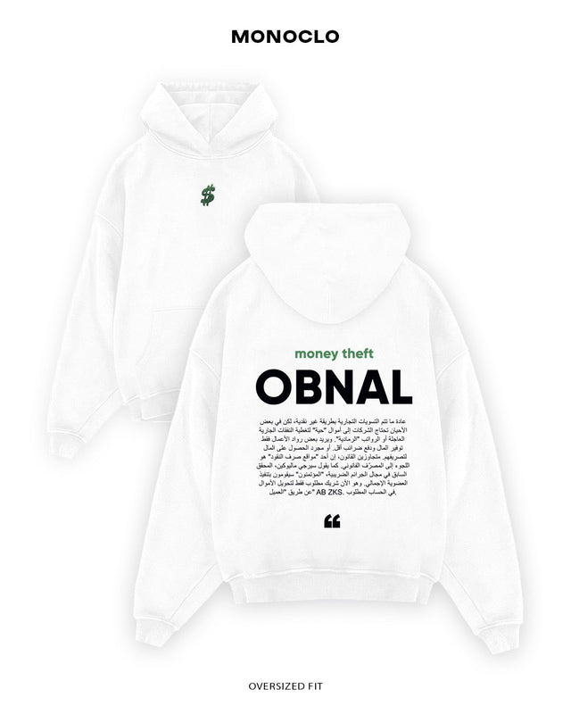 Худі Monoclo OBNAL - Money Theft 🖤 - shop_name Білий