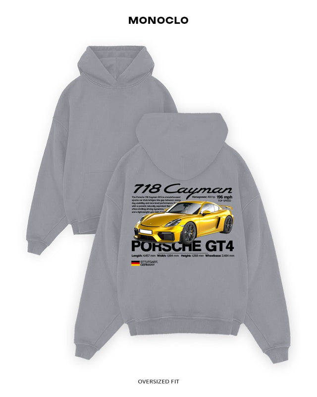 Худі Monoclo Porsche 718 Cayman GT4 - shop_name Сірий