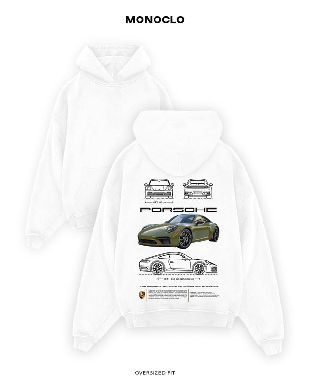 Худі Monoclo Porsche 911 Blueprint - shop_name Білий