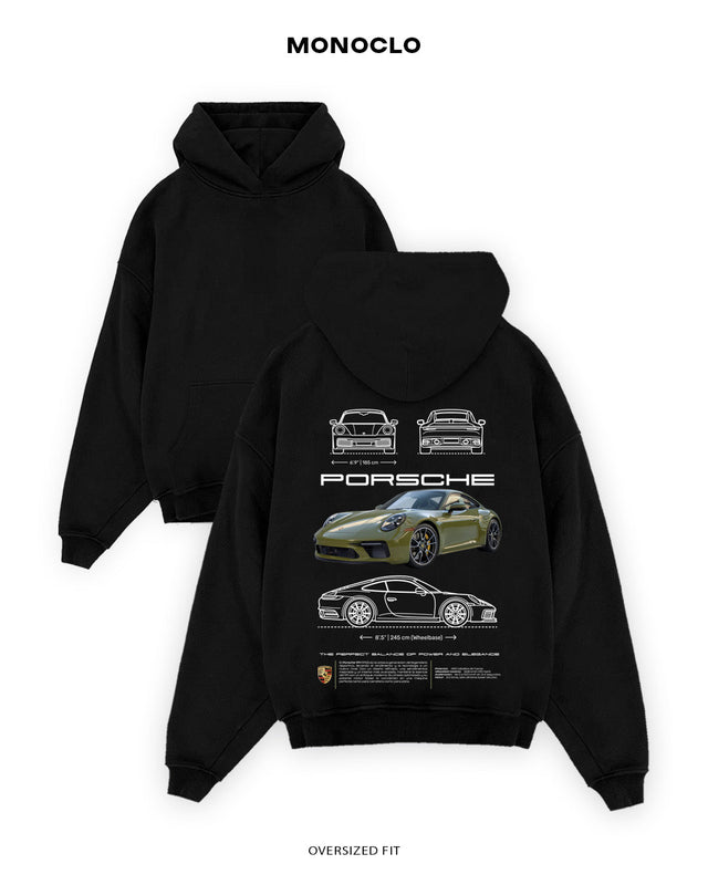 Худі Monoclo Porsche 911 Blueprint - shop_name Чорний