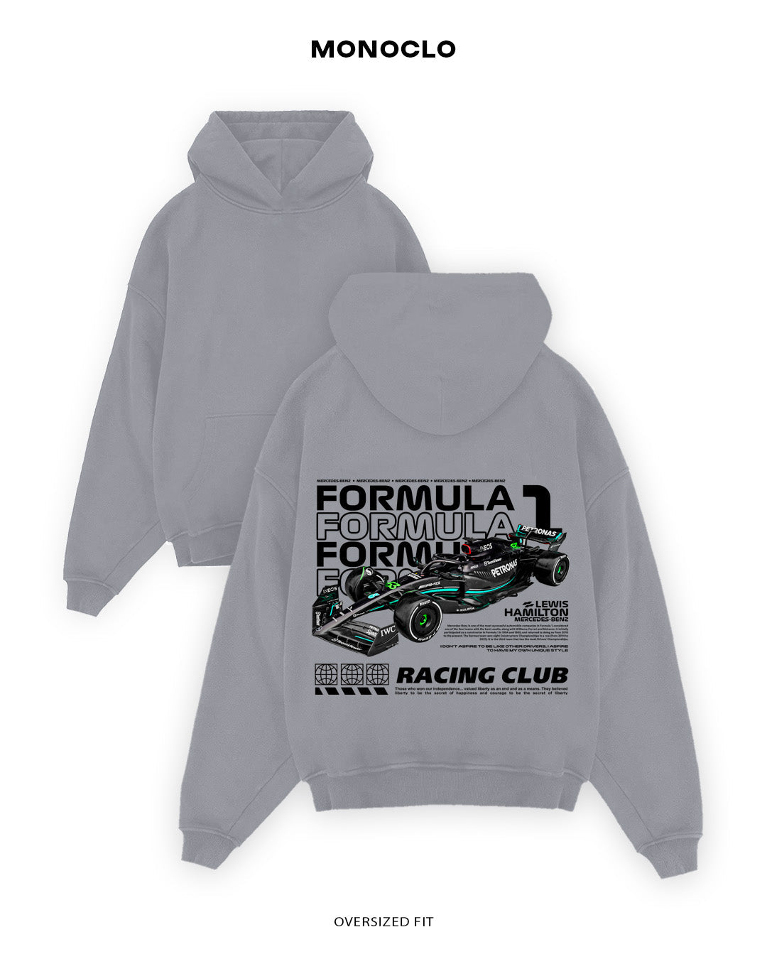 Худі Monoclo Racing Club - shop_name Сірий