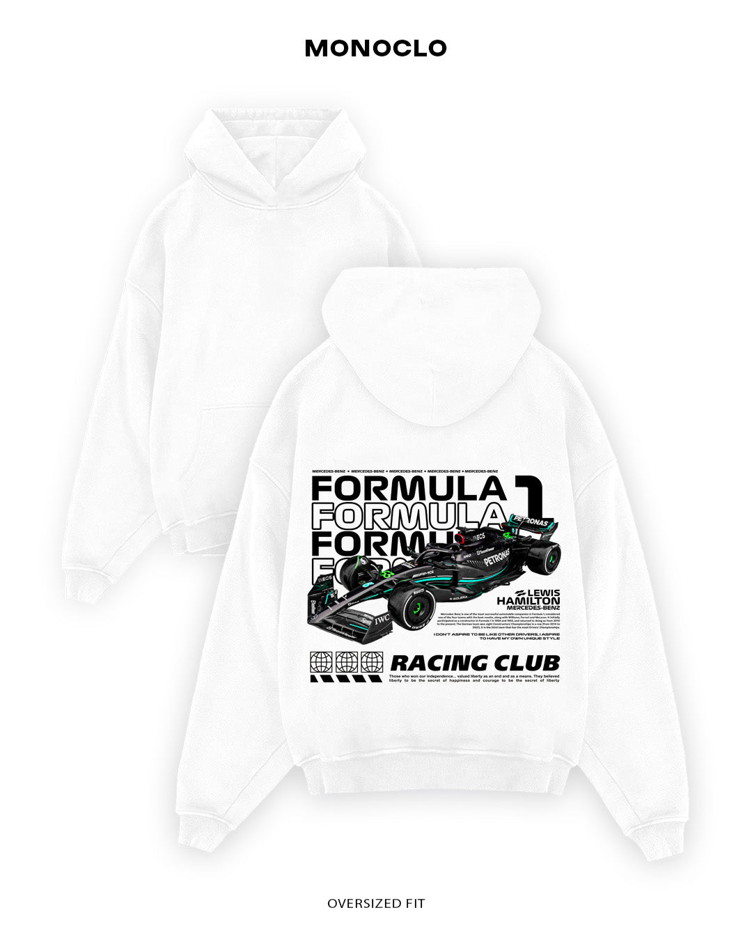 Худі Monoclo Racing Club - shop_name Білий