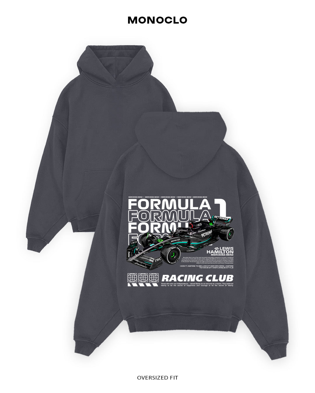 Худі Monoclo Racing Club - shop_name Графітовий
