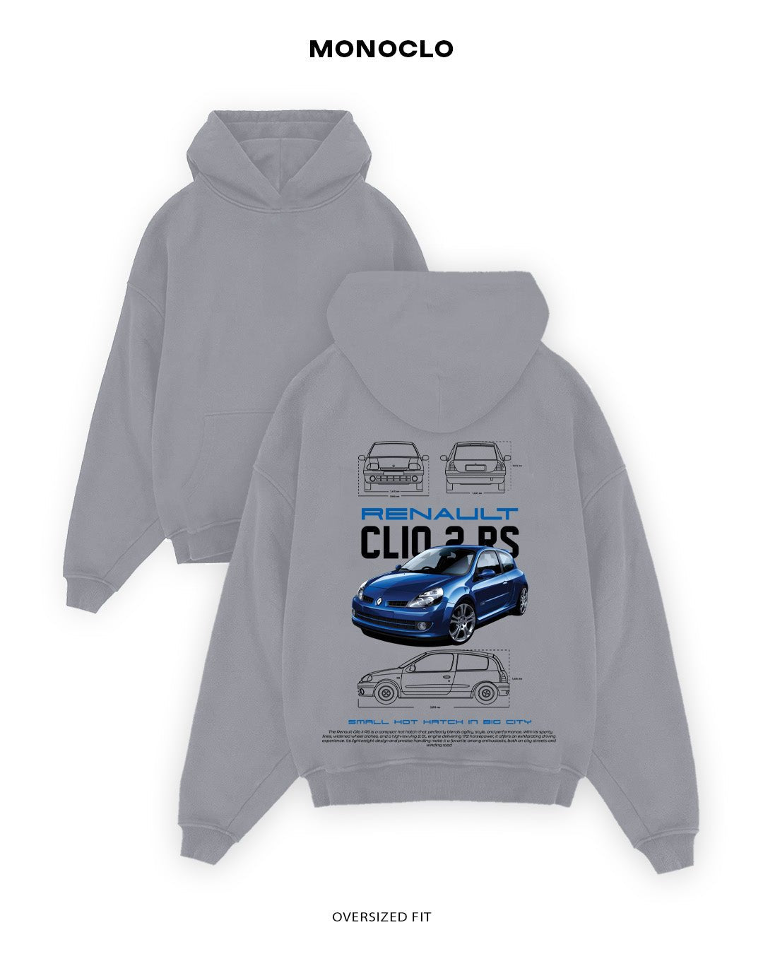 Худі Monoclo Renault Clio 2 RS - shop_name Сірий