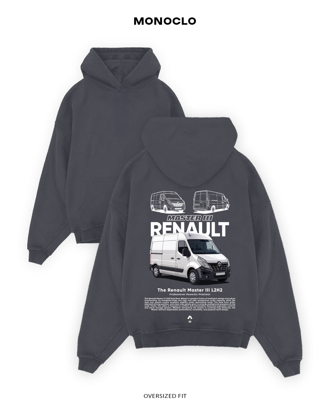 Худі Monoclo Renault Master III L2H2 - shop_name Графітовий