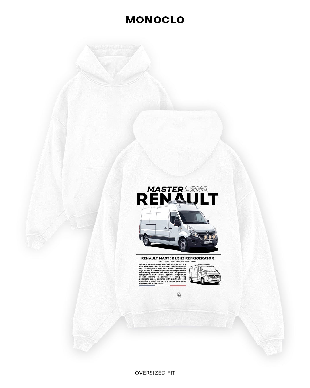 Худі Monoclo Renault Master L3H2 - shop_name Білий