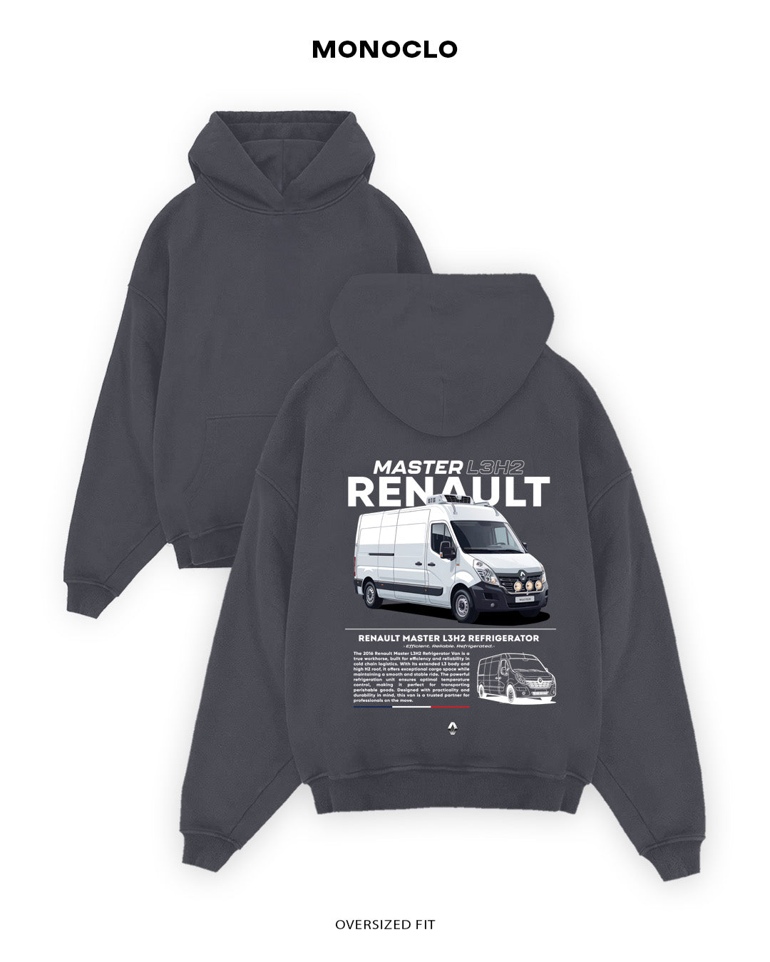 Худі Monoclo Renault Master L3H2 - shop_name Графітовий