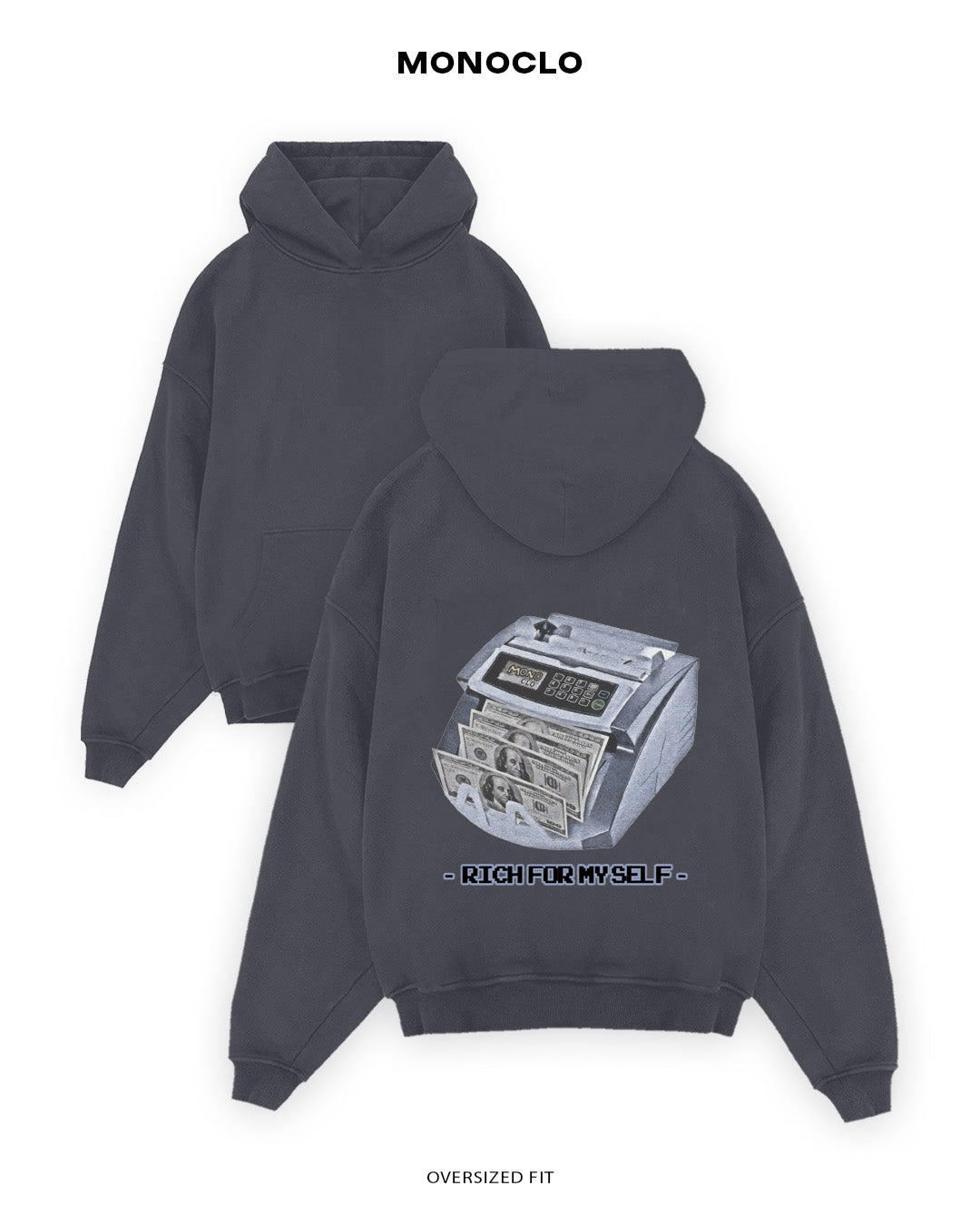 Худі Monoclo RICH FOR MYSELF - shop_name Графітовий