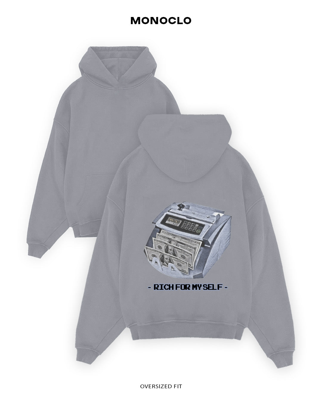 Худі Monoclo RICH FOR MYSELF - shop_name Сірий