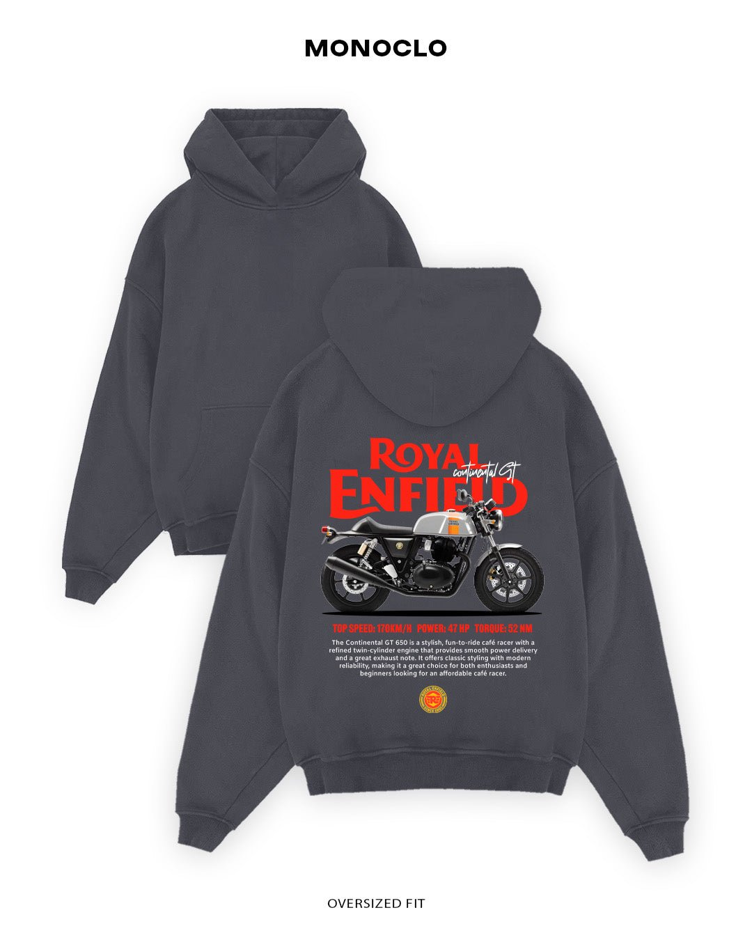 Худі Monoclo Royal Enfield Continental GT 650 - shop_name Графітовий