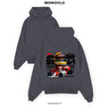 Графітове худі Monoclo Sen Honda з великим F1 принтом Ayrton Senna, утеплений oversize унісекс